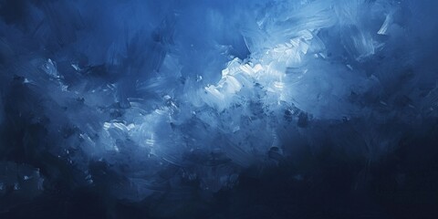 Abstract dark blue background with soft clouds