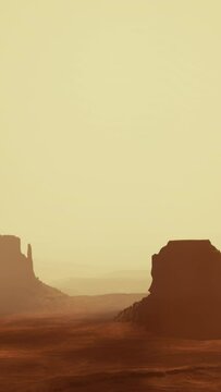 monument valley tribal park in fog