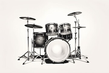 Fototapeta na wymiar a drum set with a white background