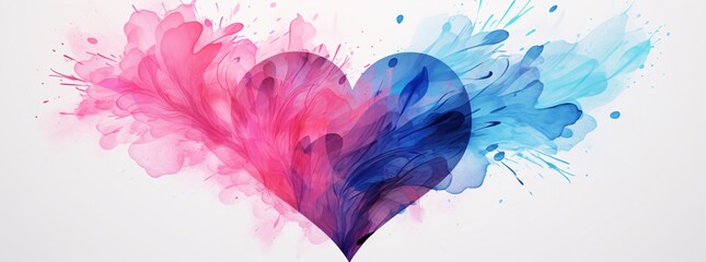 Abstract watercolor heart shape