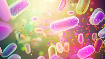 Flying Group, Cell Phones Soaring Through the Air, Probiotics bacteria biology science microscopic medicine digestion stomach escherichia coli treatment health care, AI Generated