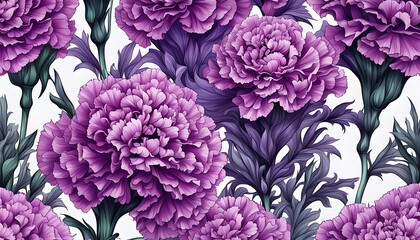 Beautiful Carnations Pattern Background Wallpaper