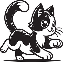 Cute cat vector illustration outline 