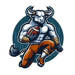 flat vector logo of bull ,  vector logo of bull , logo of bull 