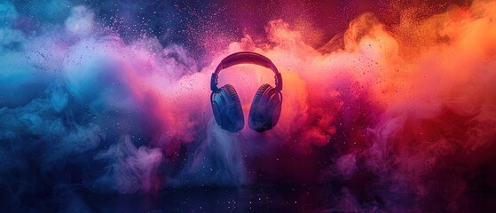 Music Day Event. Colorful design of music headphones. Commercial concept. - obrazy, fototapety, plakaty