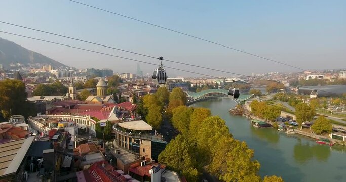 Beautiful rope way in Tbilisi