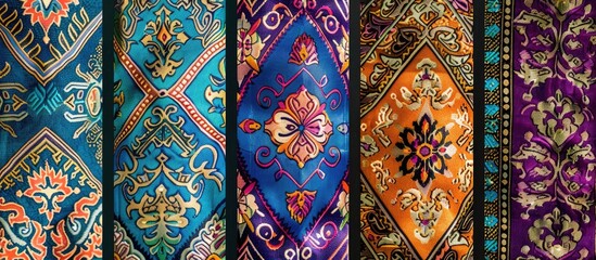 Fabric designs: songket, batik, kaleidoscope, ornament