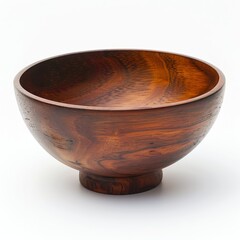 Wooden Bowl On White Background, Illustrations Images
