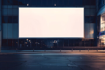 Leere Leuchtreklametafel in der Nacht: Mockup für kreative Werbegestaltung auf weißem Hintergrund