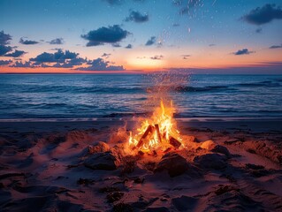 Coastal Retreat: Beach Bonfires and Starry Nights in Seaside Campsites - Seaside Serenity in Coastal Camping - Find serenity by the sea at coastal seaside campsites, where beach bonfires