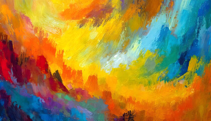 Vivid vibrant abstract gradient. oil paint texture background - obrazy, fototapety, plakaty