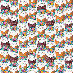 Easter kulich with a wreath of flowers. On light background for cards, banners, textiles. Vector illustration.
