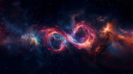 Symbole infini dans l'espace formé par une nébuleuse