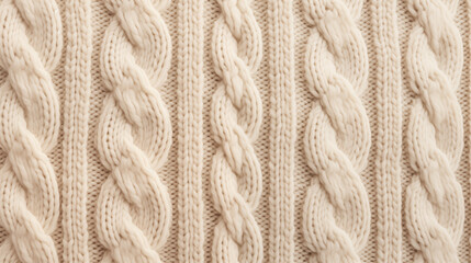 Close-up of Cream Cable Knit Pattern