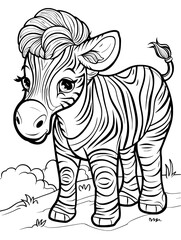 Cheerful Zebra Sketch