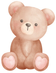 Vintage Teddy bear watercolor