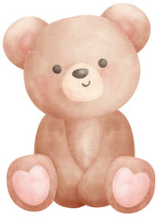 Vintage Teddy bear watercolor