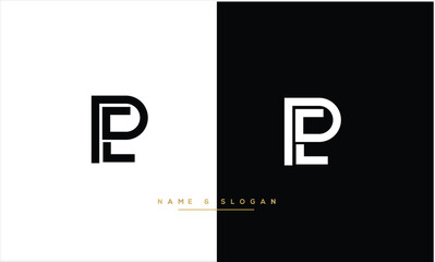 Alphabet Letters PE, EP, Initials Logo Monogram