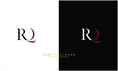 RQ, QR, R, Q, Abstract letters Logo Monogram