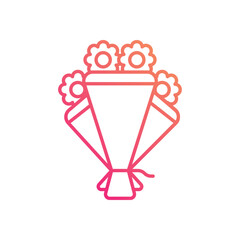 Thin line gradient Flower Bouquet vetor icon