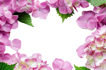 Hydrangea flower frame background transparent background
