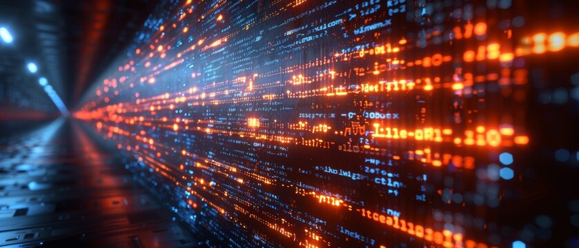 Internet network technology, IoT, digital software development, computer code, modern technology concept. Networking with wireless connections, cloud computing, laptop scripting