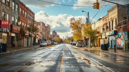 NEW YORK - OCTOBER 4: A Bushwick street on October 4th, 2017 in Bushwick Brooklyn. Bushwick's major...