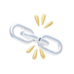 3D Breakup Conceptual Model Unraveling Ties. 3d illustration, 3d element, 3d rendering. 3d visualizati. 3d illustration, 3d element, 3d rendering. 3d visualization isolated on a transparent background