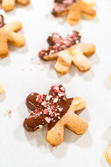 Making Star-Shaped Cookies with Chocolate and Peppermint Chips