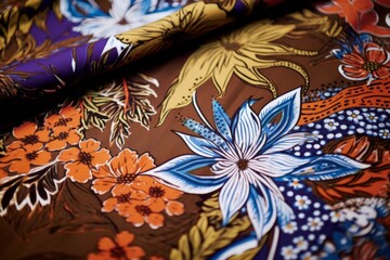 traditional Indonesian fabric with flowers