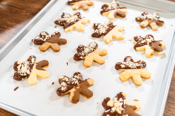 Making Cutout Sugar Cookies, Chocolate-Dipped, Hazelnut-Sprinkled