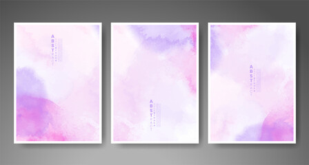 Set of creative hand painted abstract watercolor background. Design for your cover, date, postcard, banner, logo.