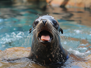 Sea lion making a funny face