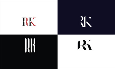 RK, KR, R, K, Abstract Letters Logo Monogram
