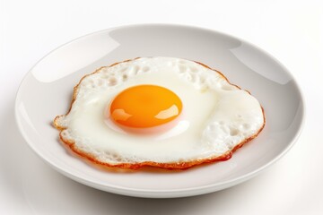 Satisfying Plate delicious fried egg breakfast. Fresh natural snack. Generate Ai