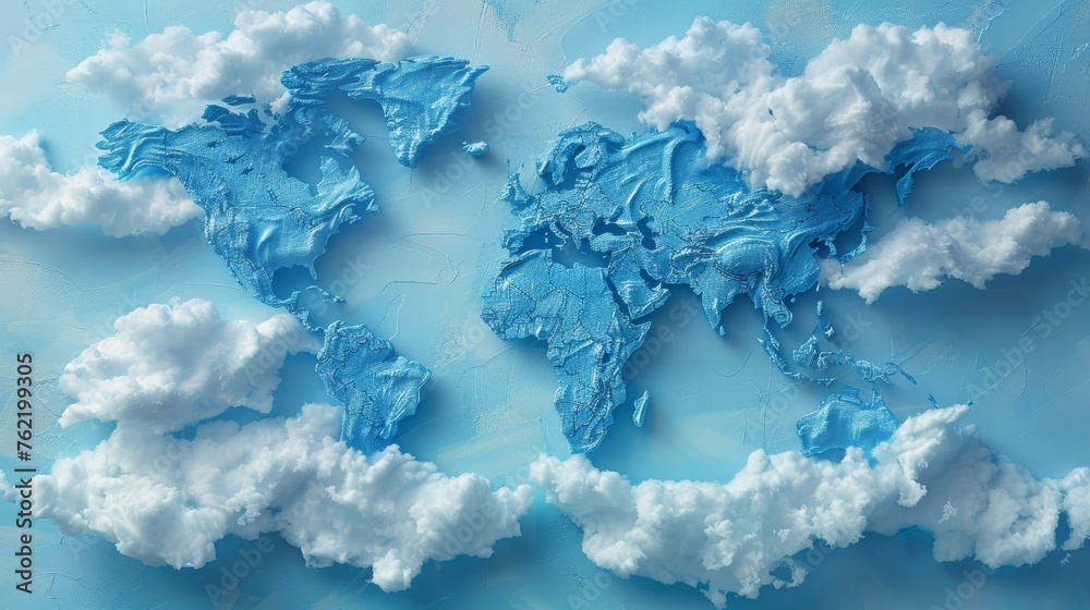 Poster the clouds are shaped like a world map