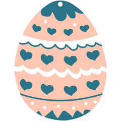 Hand Drawn Beautiful Decorated Painted Easter Egg Vecotor