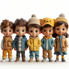 Smiling Little Kids Standing Together