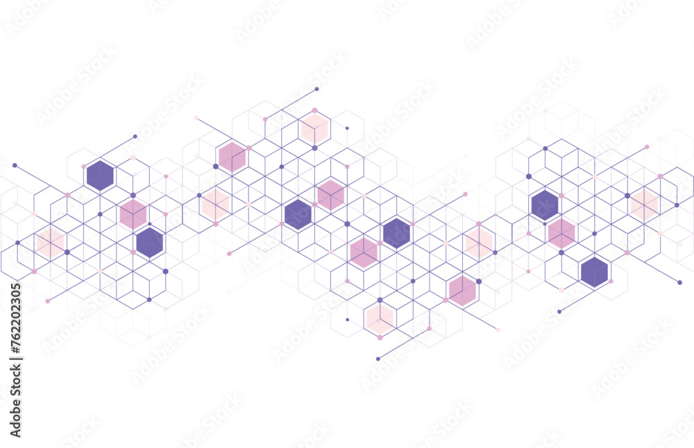 Aufkleber abstract geometric boxes pattern dot line connection background. modern technology with square mesh.