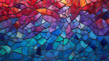 Contemporary Stained Glass Mosaic in Vivid Hues