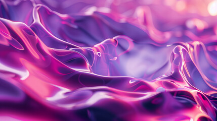 Pink and Purple Digital Waves: Abstract 3D Composition - obrazy, fototapety, plakaty