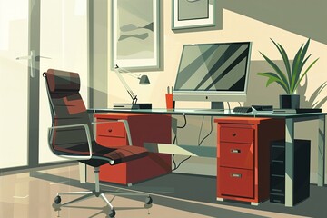 home office illustration