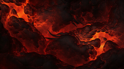 Glowing Lava Textures on a Dark Surface - obrazy, fototapety, plakaty