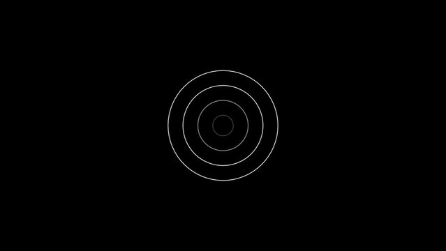 Digital radio wave white color animation. Radio wave on world map 4k video black background.
