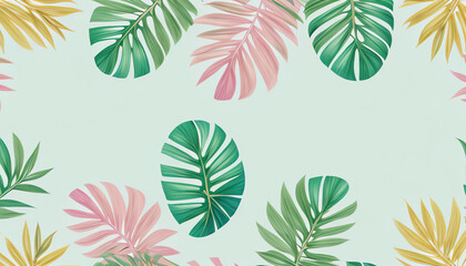 Fototapeta premium illustration pastel leaves background