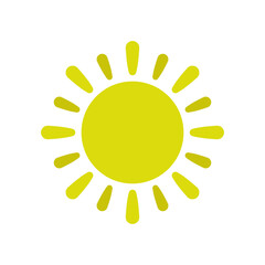 Sun icon. Colored silhouette. Front view. Vector simple flat graphic illustration. Isolated object on a white background. Isolate.