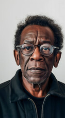 Un vieil homme africain portant des lunettes de vue.