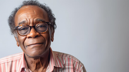 Le portrait d'un homme africain portant des lunettes de vue.