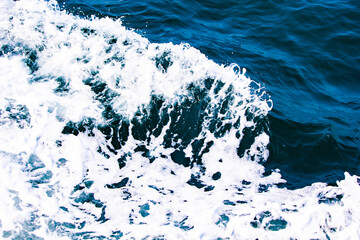 Blue sea waves in the ocean. Stormy winds at sea. horror concept The brutality of the sea.