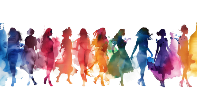 Watercolor painting of colourful women of different ethnicities depicting International Women's Day. the concept of gender equality and the women's empowerment movement